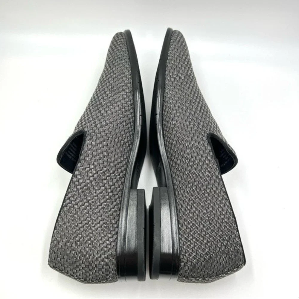 9.5W 9.5 W WIDE Stacy‎ Adams Saville Black Gray Silver Slip On Loafers Shoes